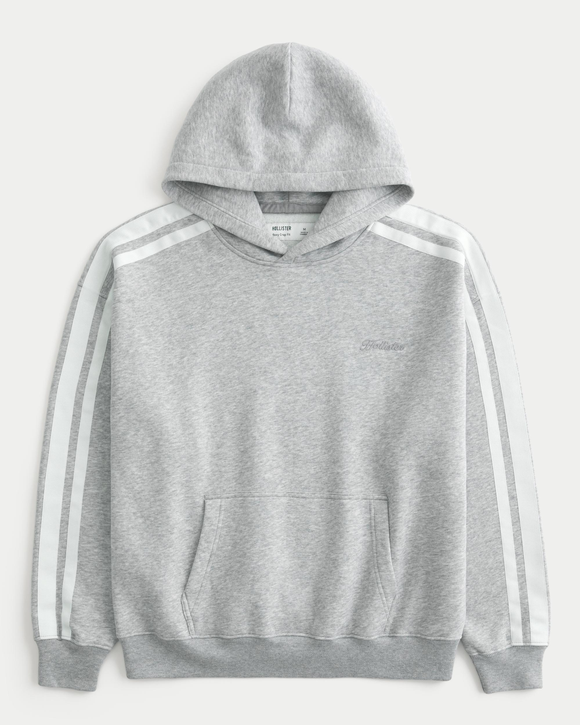 Boxy Crop Snakeskin Print Logo Hoodie Product Image