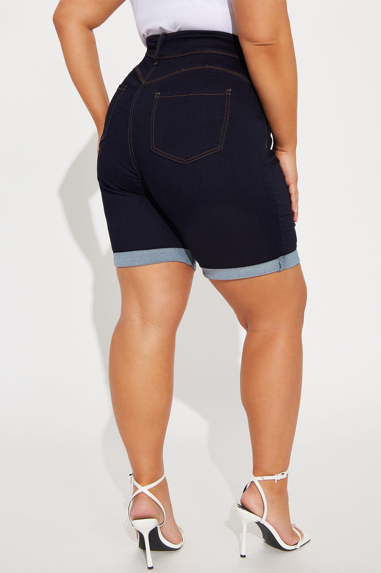 Lift Me Up Bermuda Shorts - Dark Denim Product Image