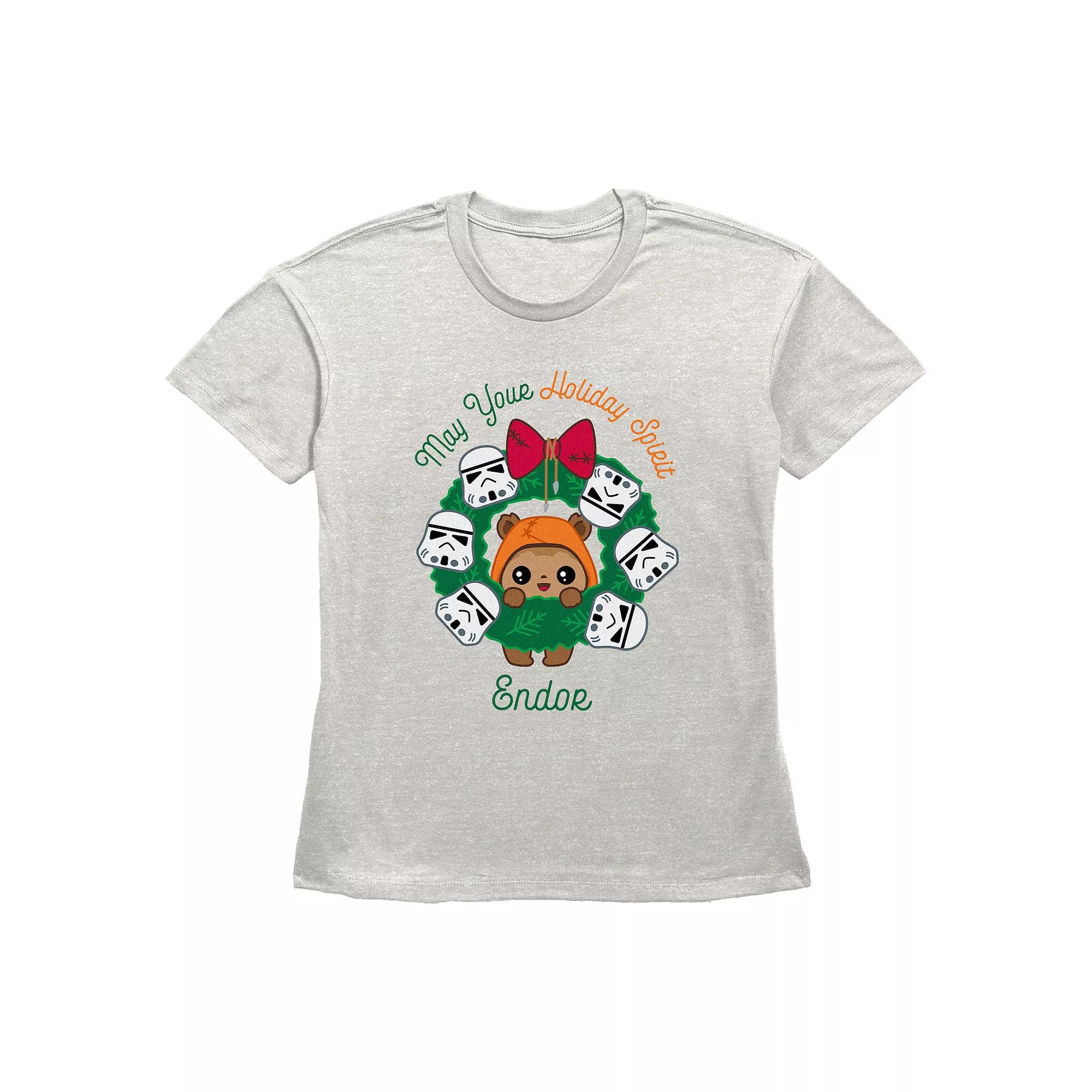 Women's Star Wars May Your Holiday Spirit Endor Graphic Tee,  Product Image