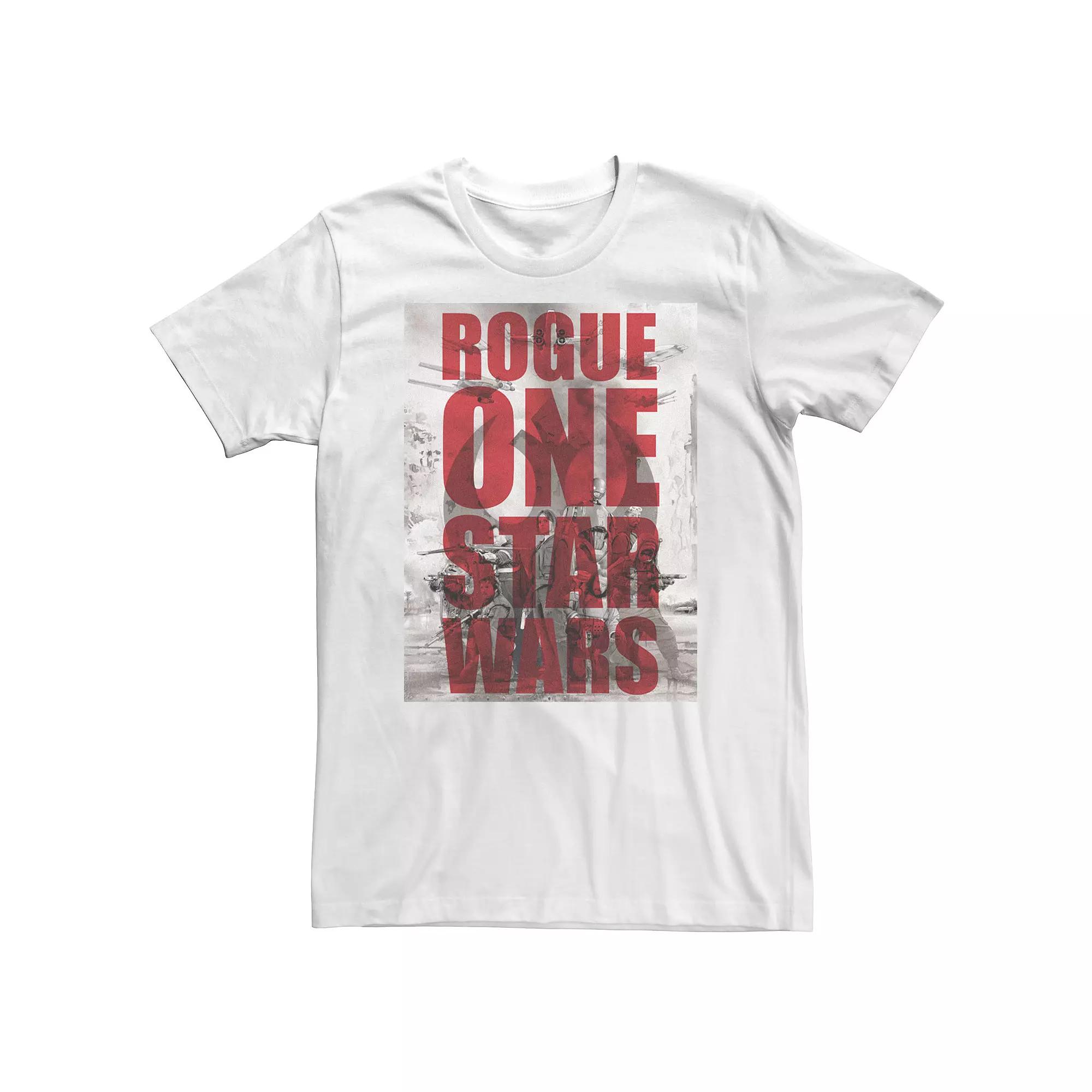 Big & Tall Star Wars Rouge One Group Shot Rebel Background Poster Tee, Men's,  Product Image