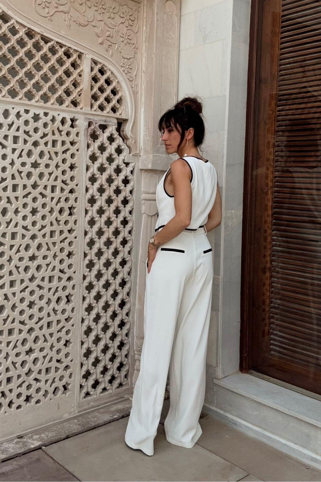 Skylar White Trousers Product Image