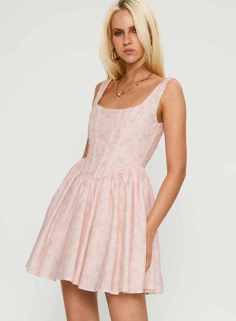 Bridgitte Corset Mini Dress Floral Product Image