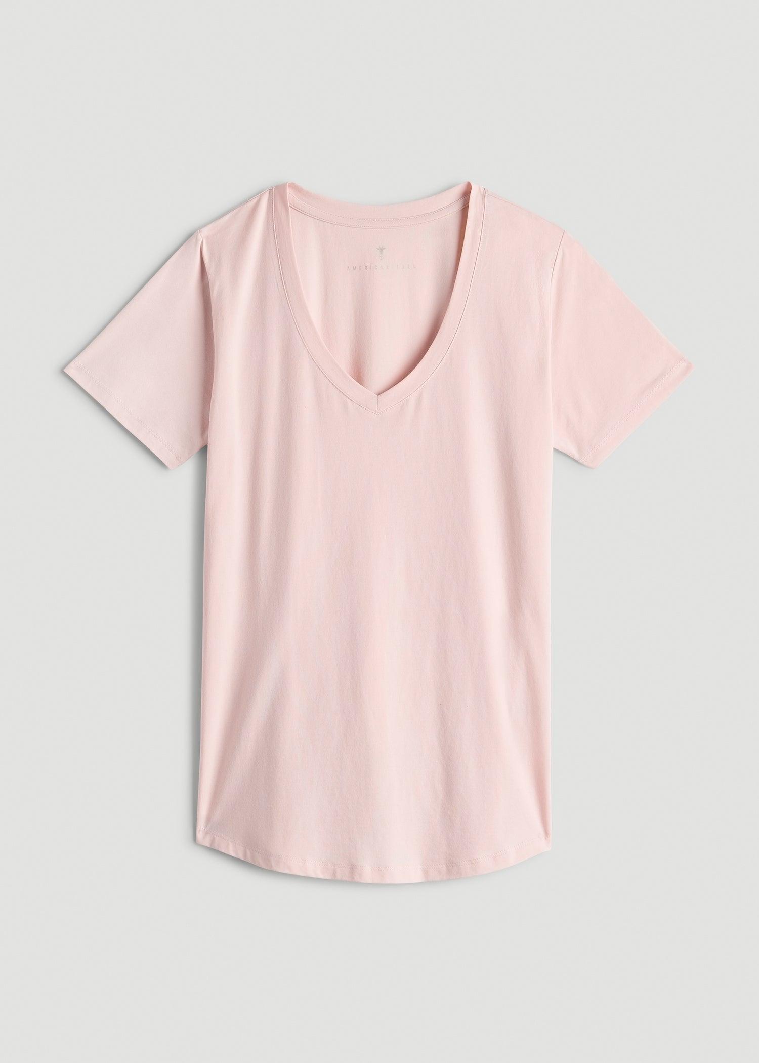 Women's Tall Scoop V-Neck Tee in Barely Pink Product Image