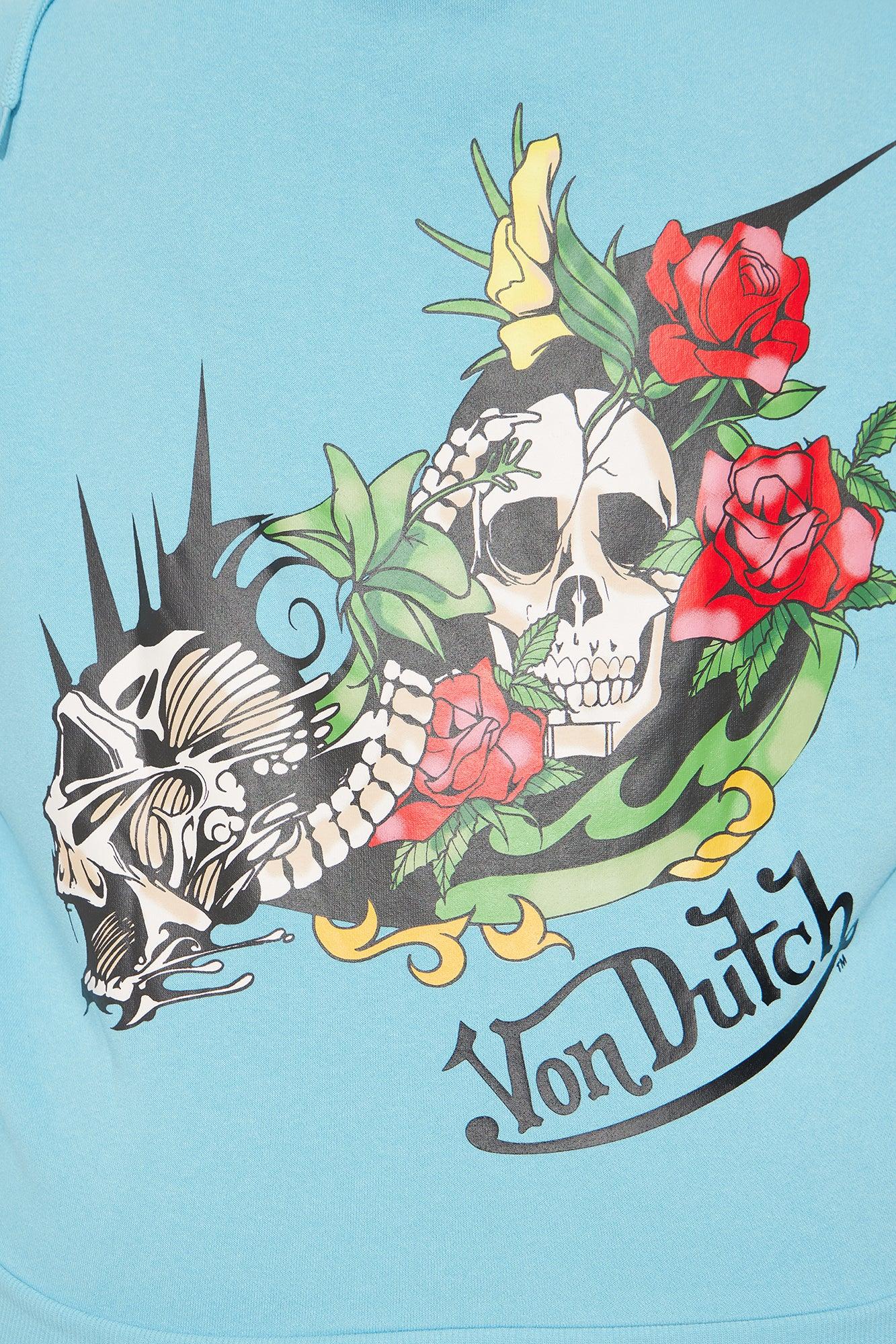 Von Dutch Skull Oasis Zip Up Hoodie - Blue/combo Product Image