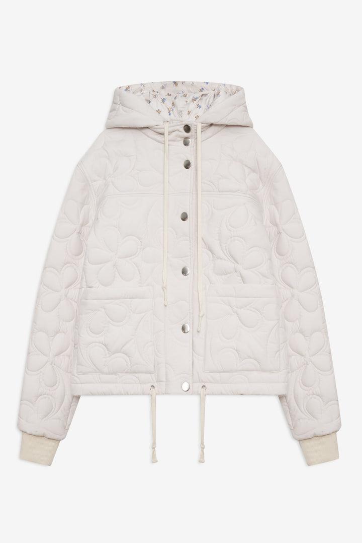 Isabel Quilted Puffer Jacket — Cream Product Image