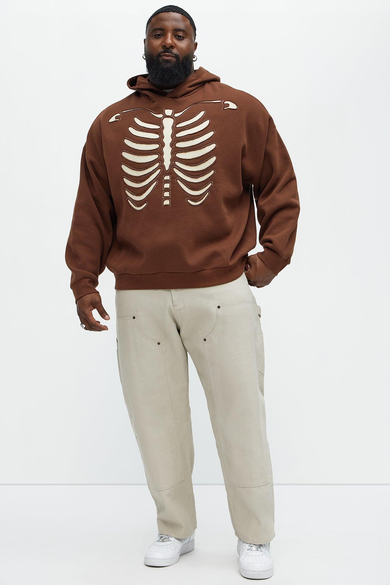 Tyson All Bones Oversized Hoodie - Brown Product Image