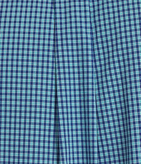 Roundtree & Yorke Short Sleeve Small Check Poplin Sport Shirt Product Image