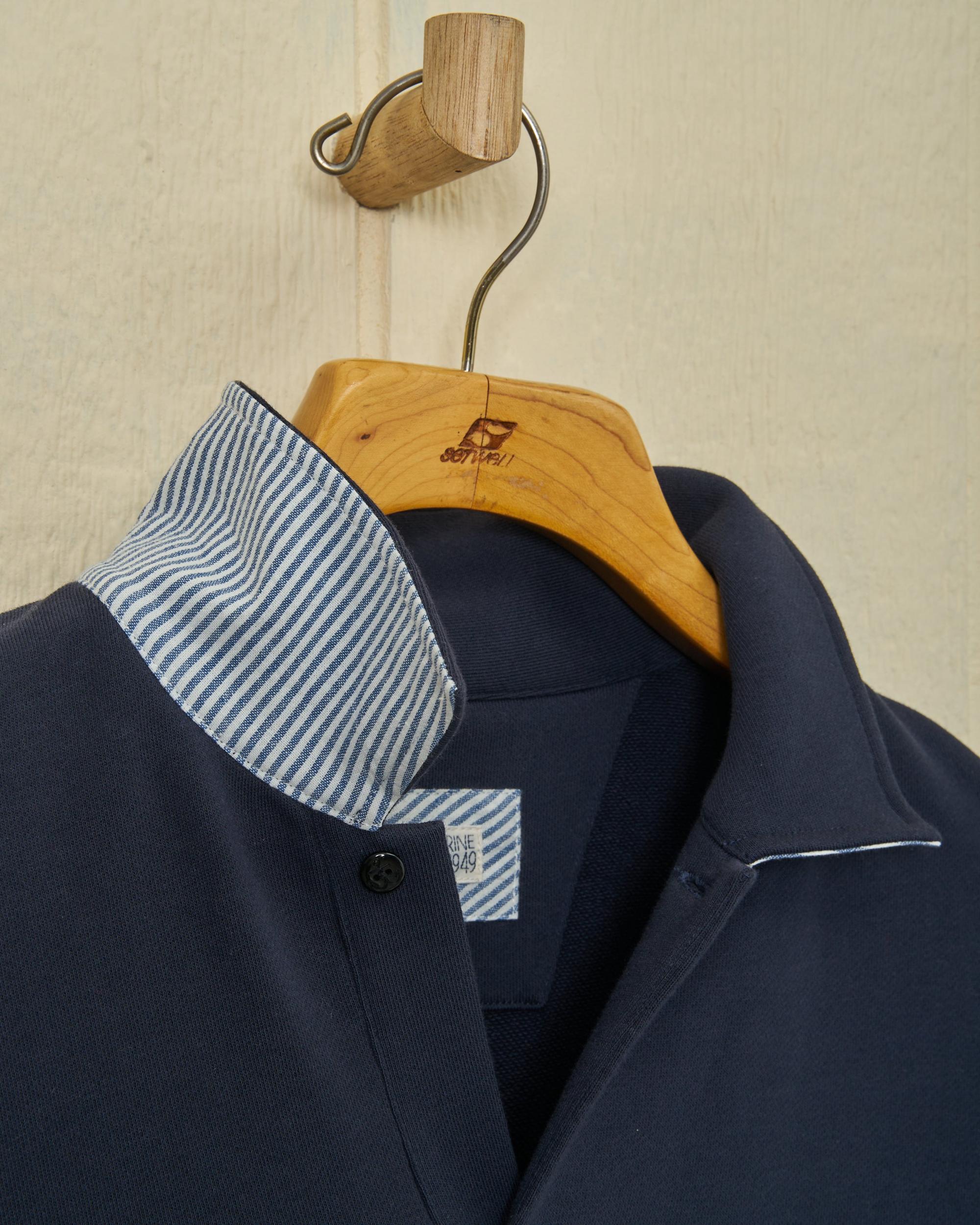 Acadia Polo in Navy Loopback Terry Product Image