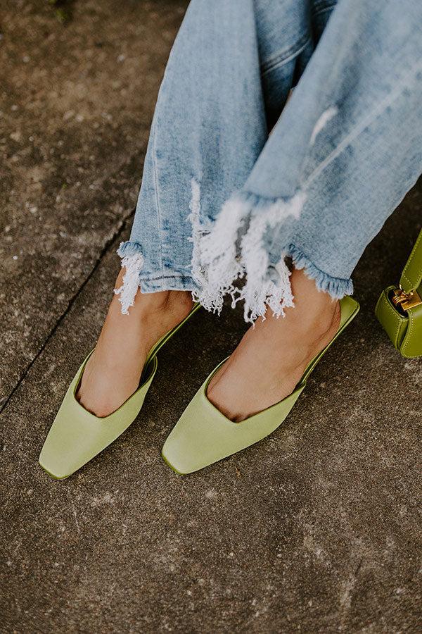 Tegan Satin Heel in Lime Product Image