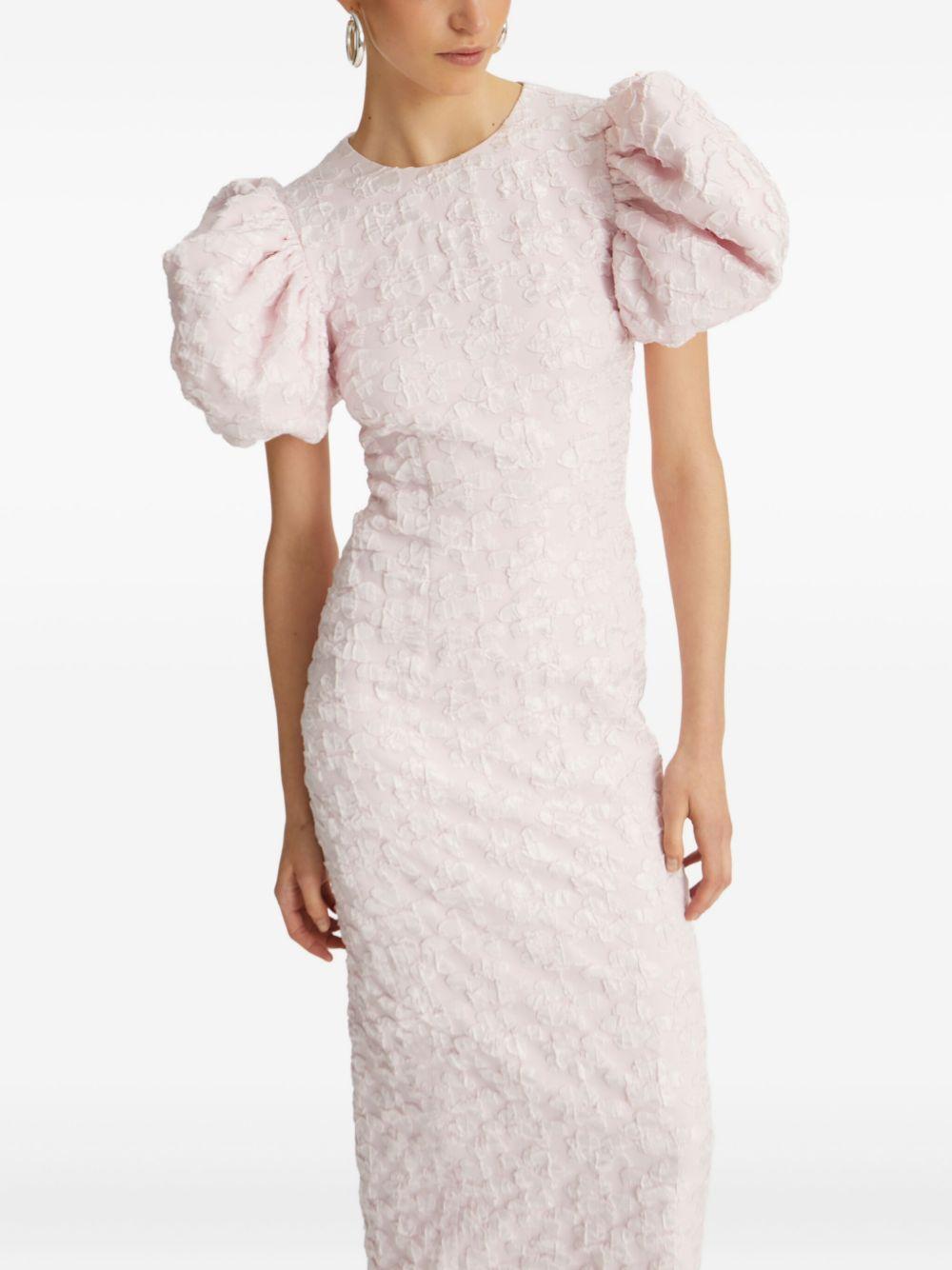 puff-sleeve jacquard maxi dress Product Image