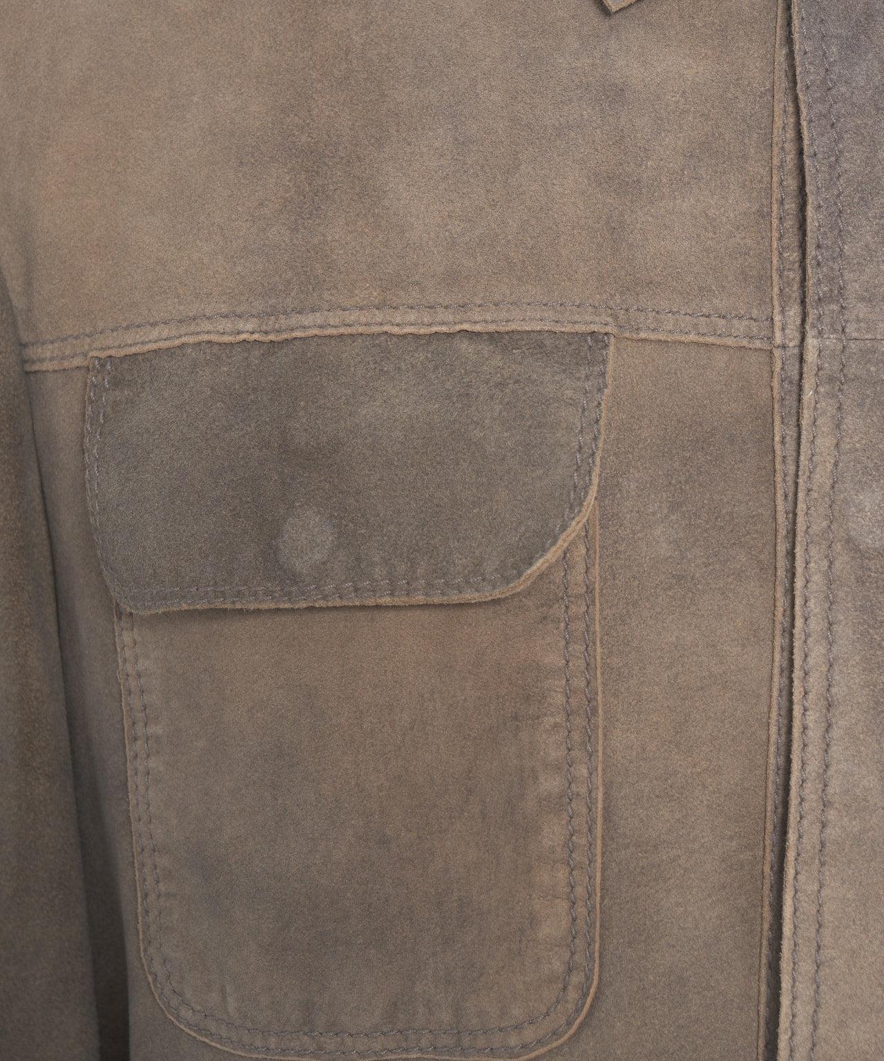 Suede leather overshirt Product Image