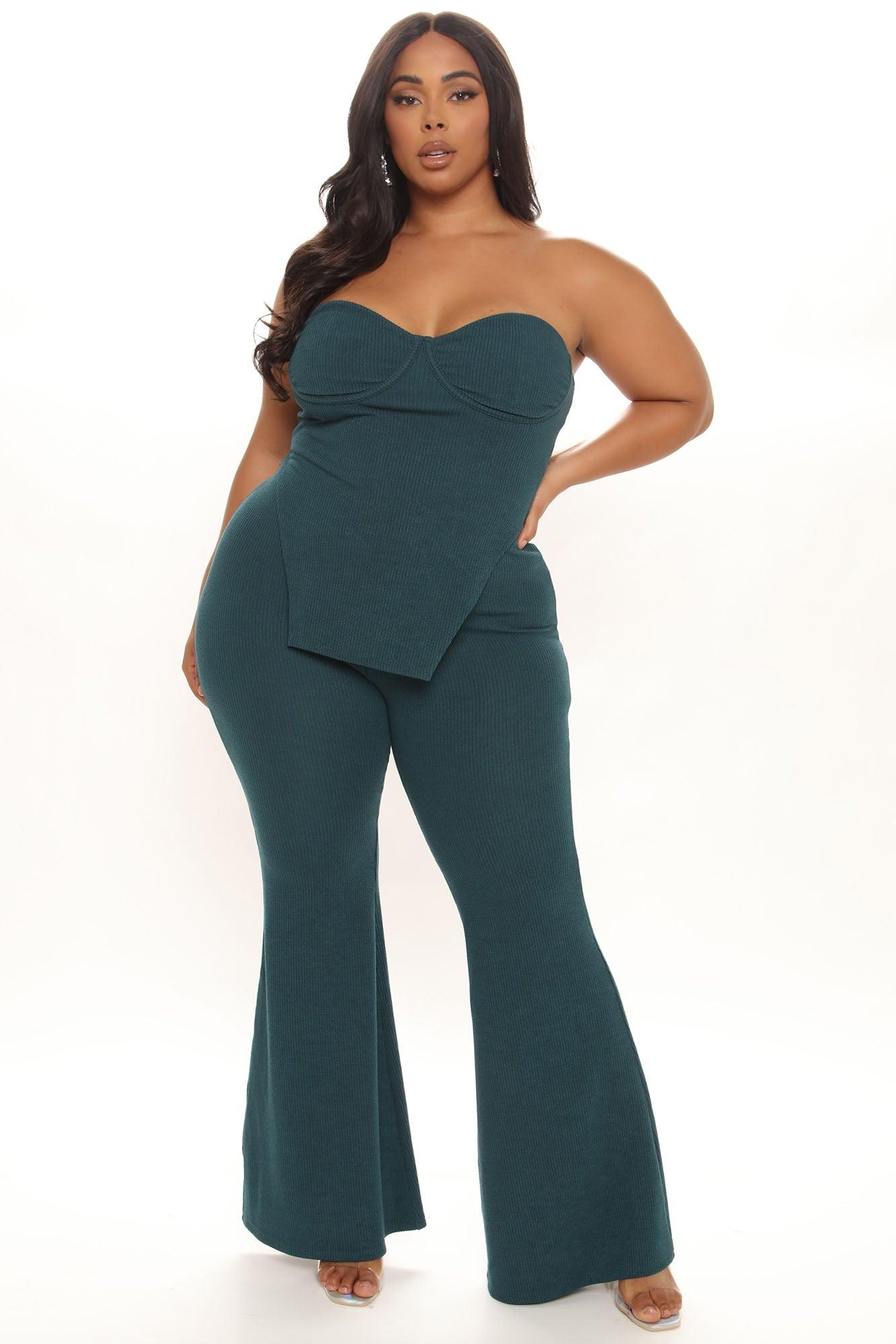 Call My Name Ribbed Pant Set - Hunter Product Image