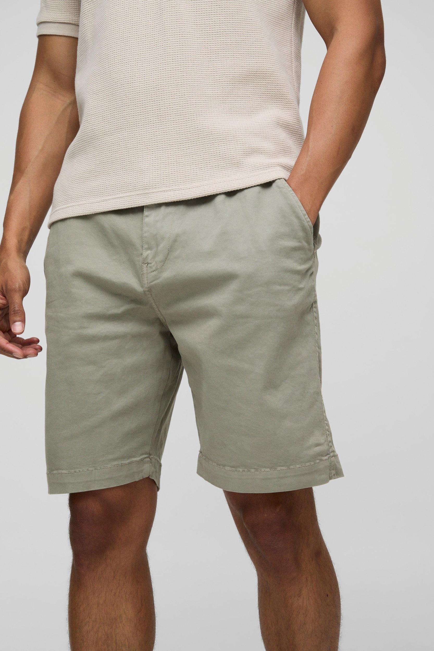 Half Fixed Waistband Relaxed Long Length Shorts | boohooMAN USA Product Image
