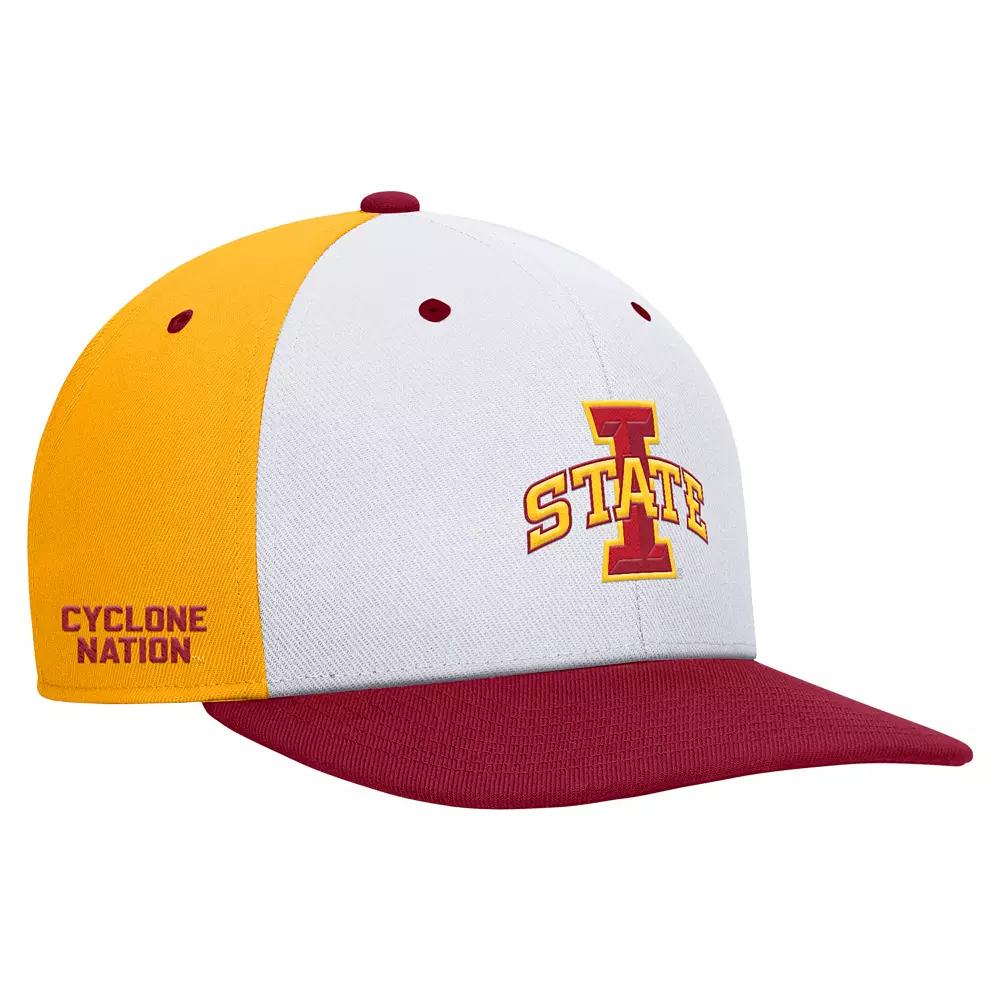 Men's Nike White/Gold Iowa State Cyclones Pro Performance Snapback Hat, Size: Medium/Large Product Image