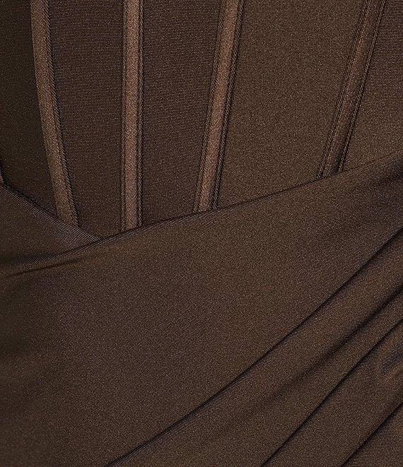 B. Darlin Cowl Neck Corseted Lace Up Back Dress Product Image