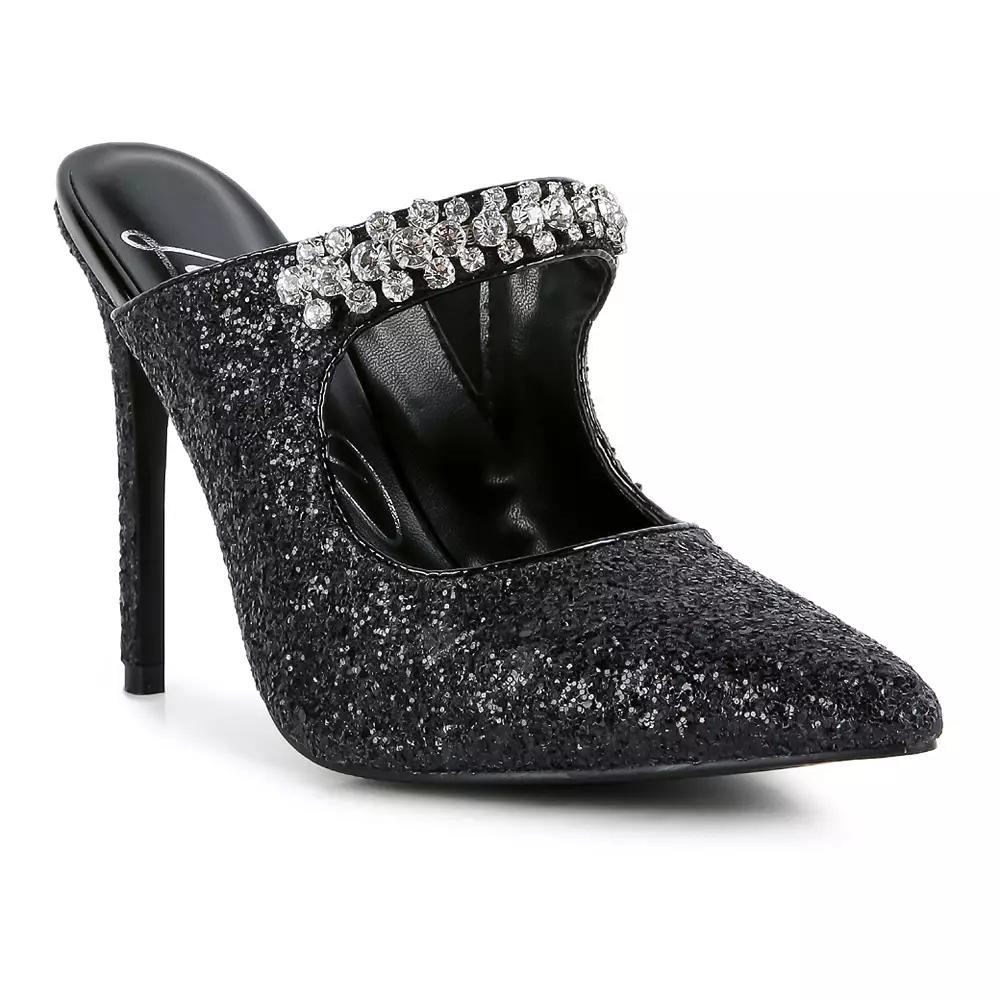 London Rag Twinklet Women's Glitter High Heel Shoes, Size: 10, Black Product Image