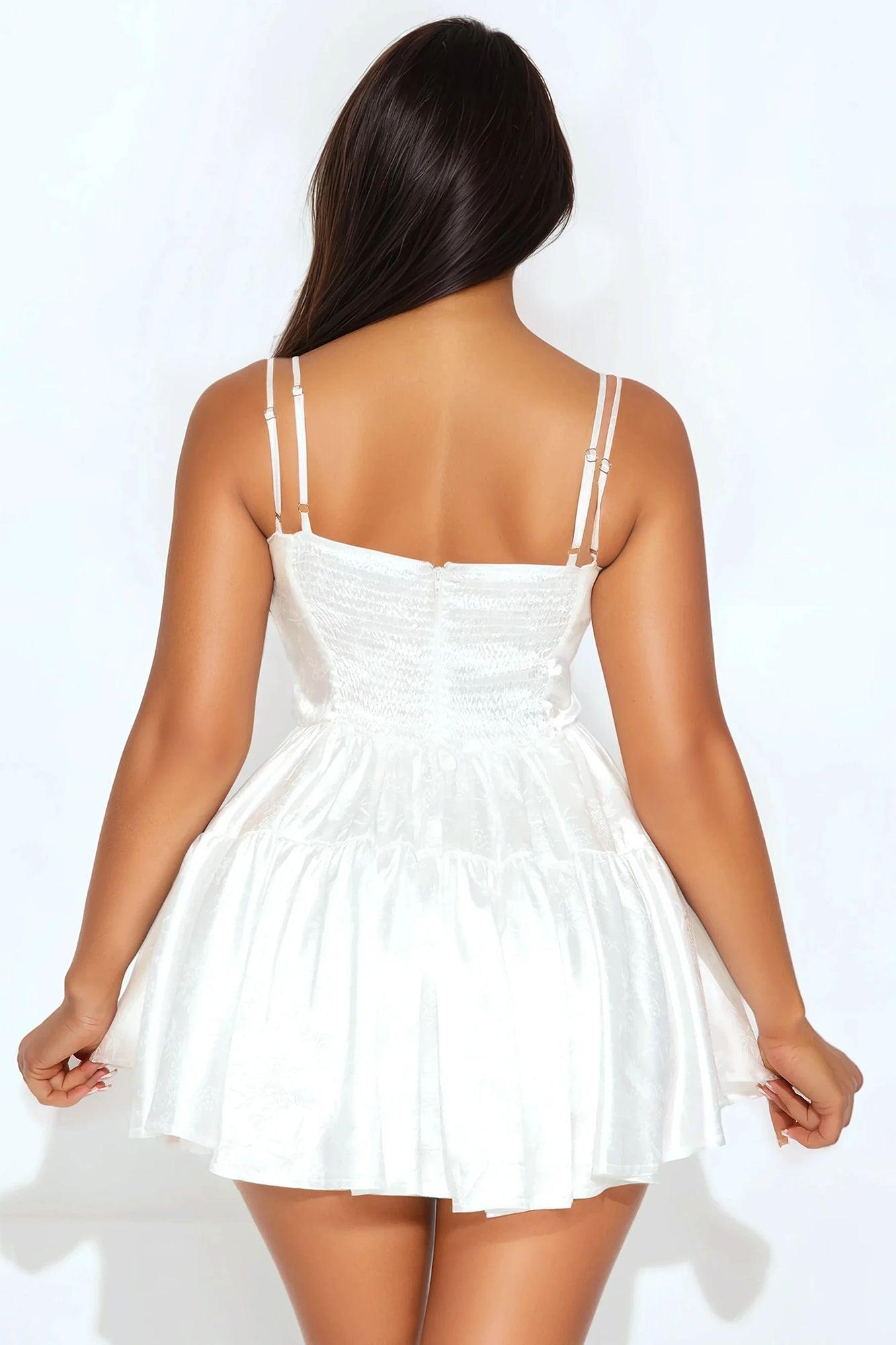 Brielle Satin Romper - White Product Image