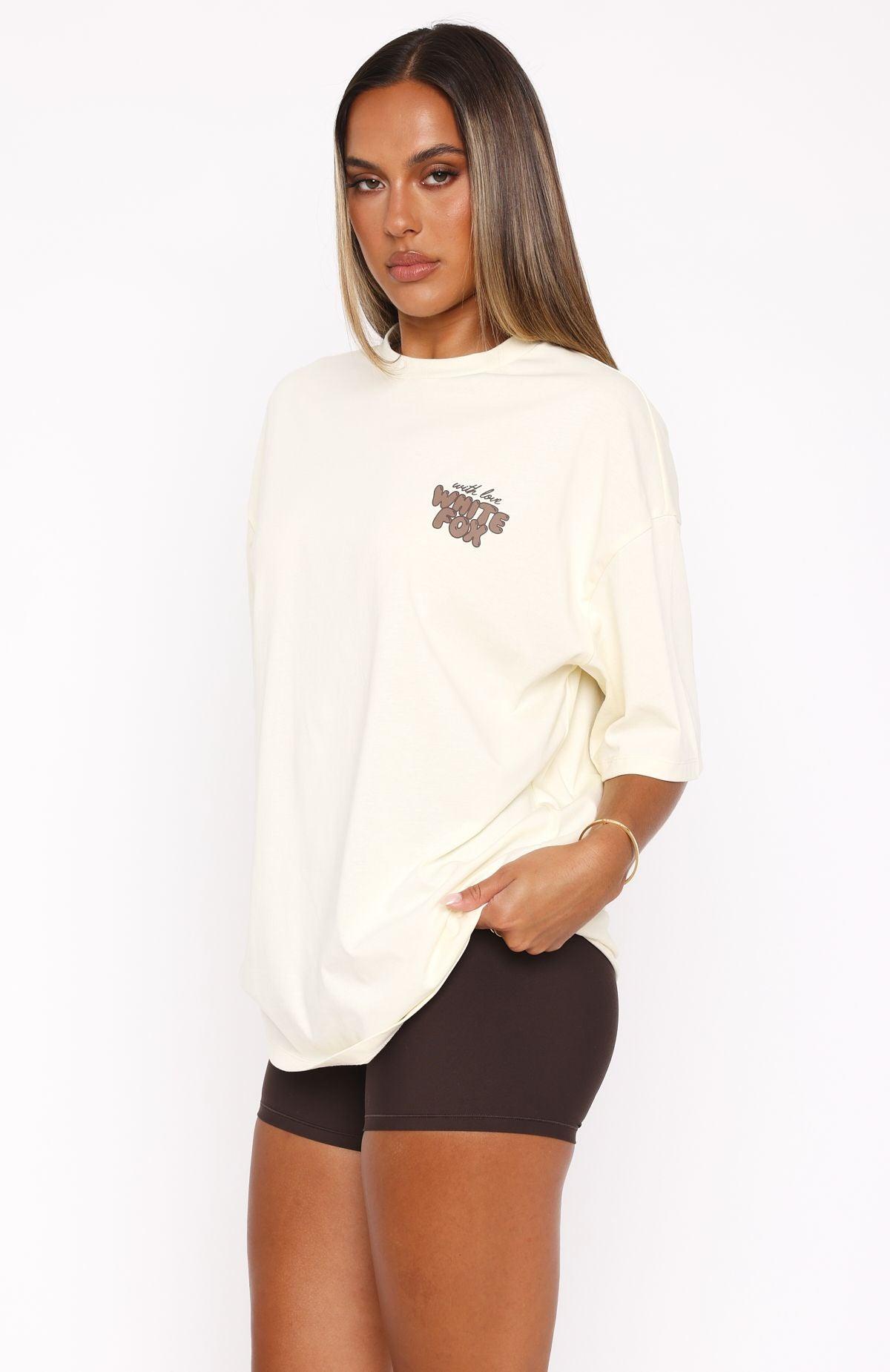 With Love Always Oversized Tee Cream Product Image