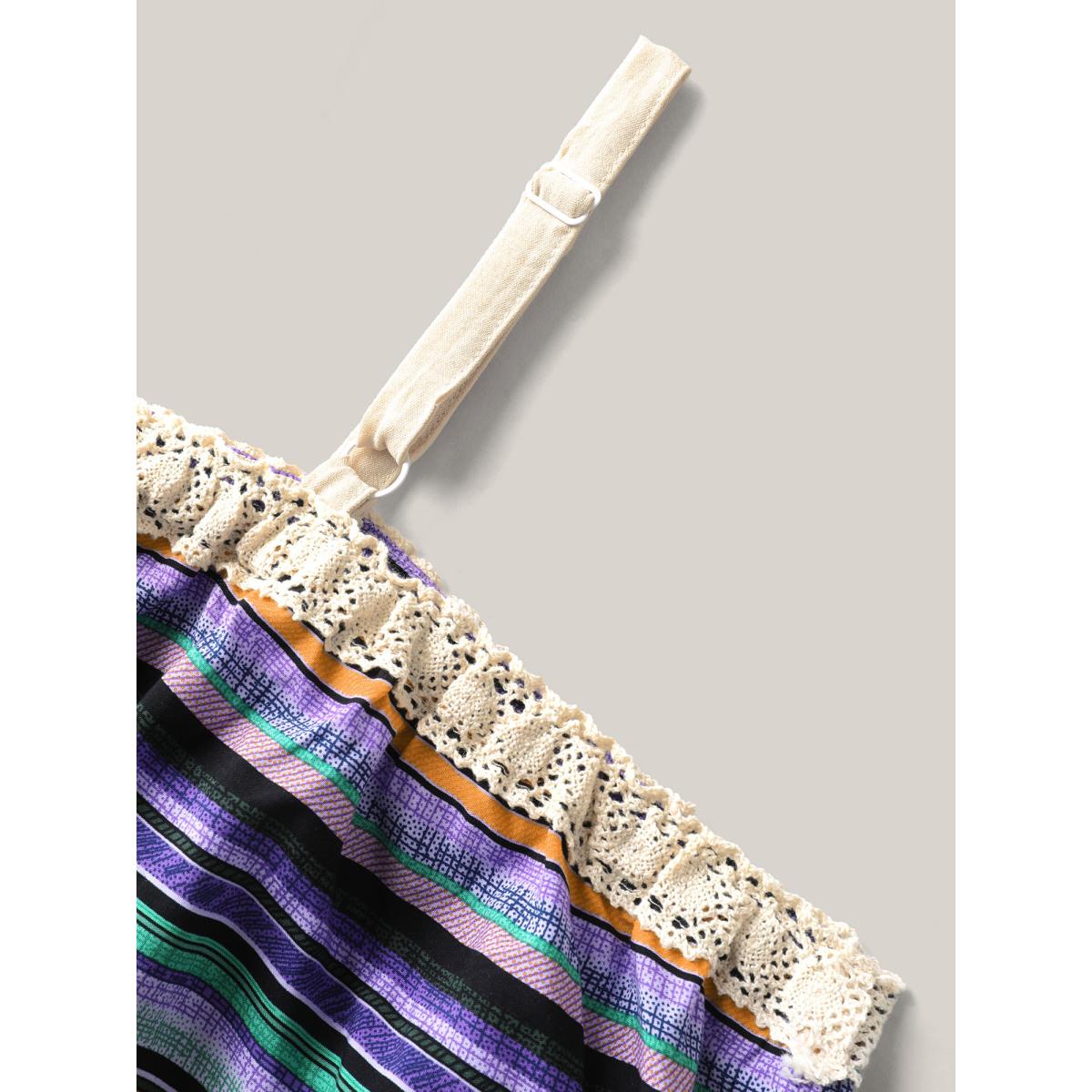 Plus Size Cold-Shoulder Textured Striped Pockets Midi Dress Apricot Women One-shoulder neck Sleeveless Curvy BloomChic 18-20/2X Product Image