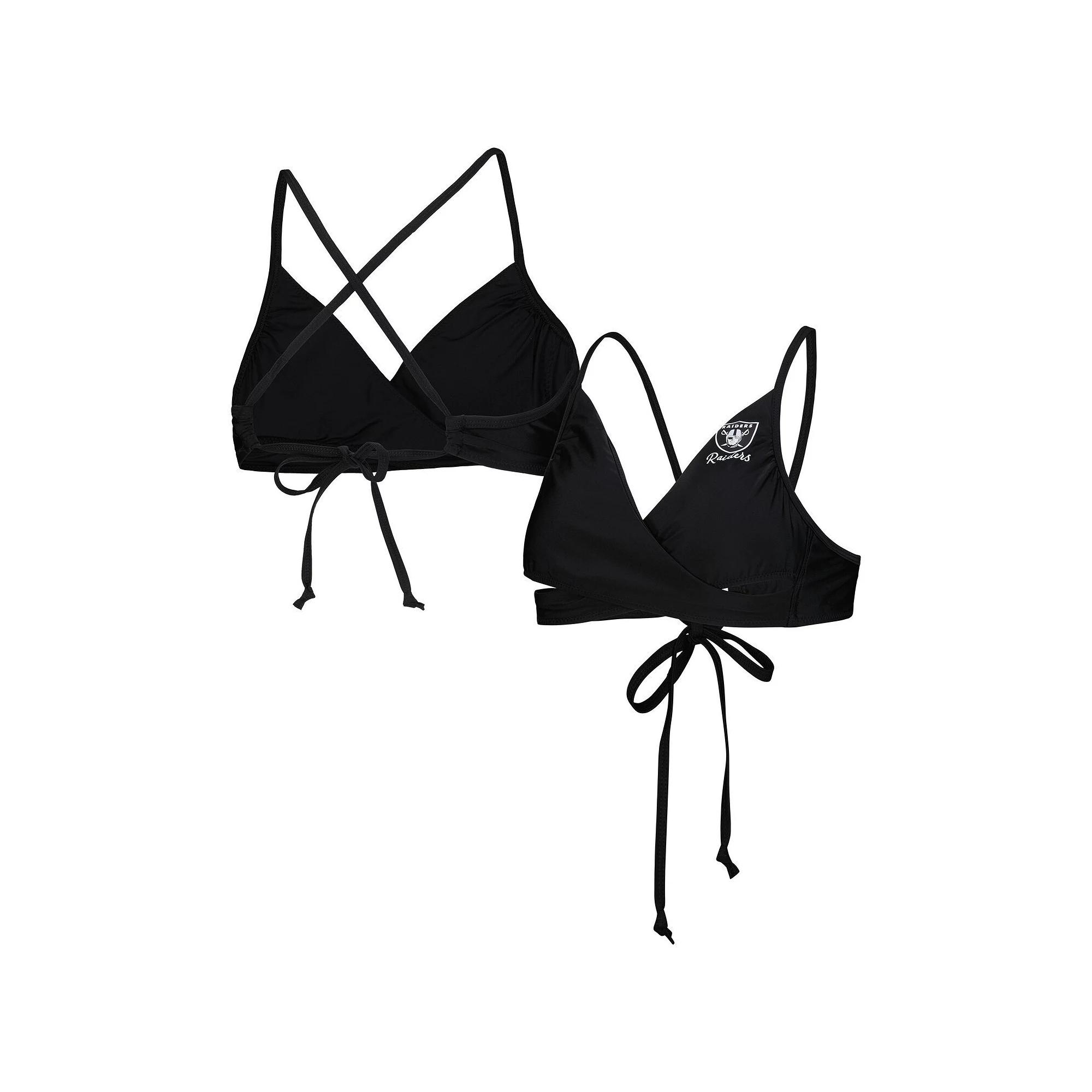 Women's G-III 4Her by Carl Banks Black Las Vegas Raiders Hall of Fame Bikini Top,  Product Image