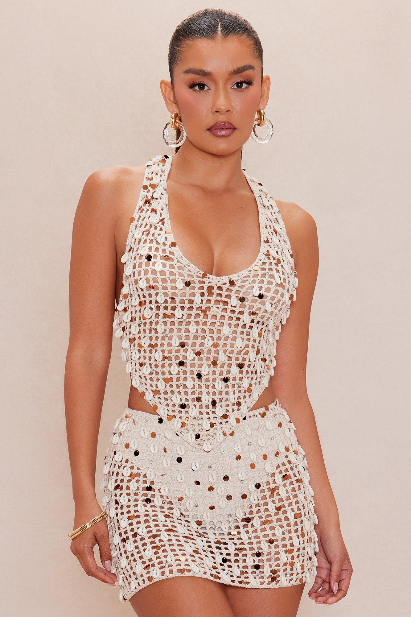 Tati Crochet Skirt Set - Sand Female Product Image