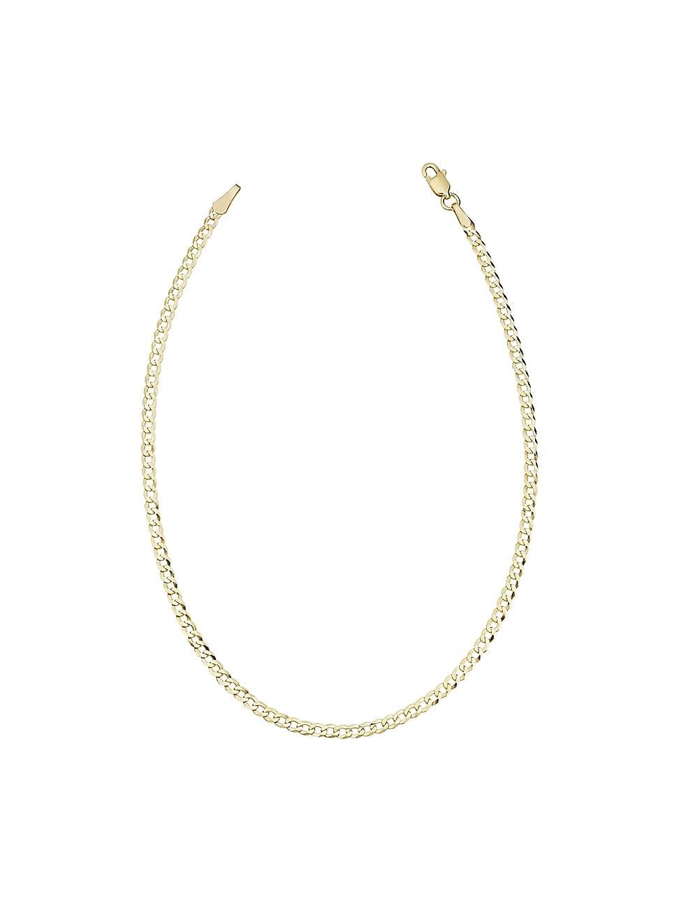 Womens 14K Yellow Solid Gold Carmine Curb Petite Bracelet Product Image