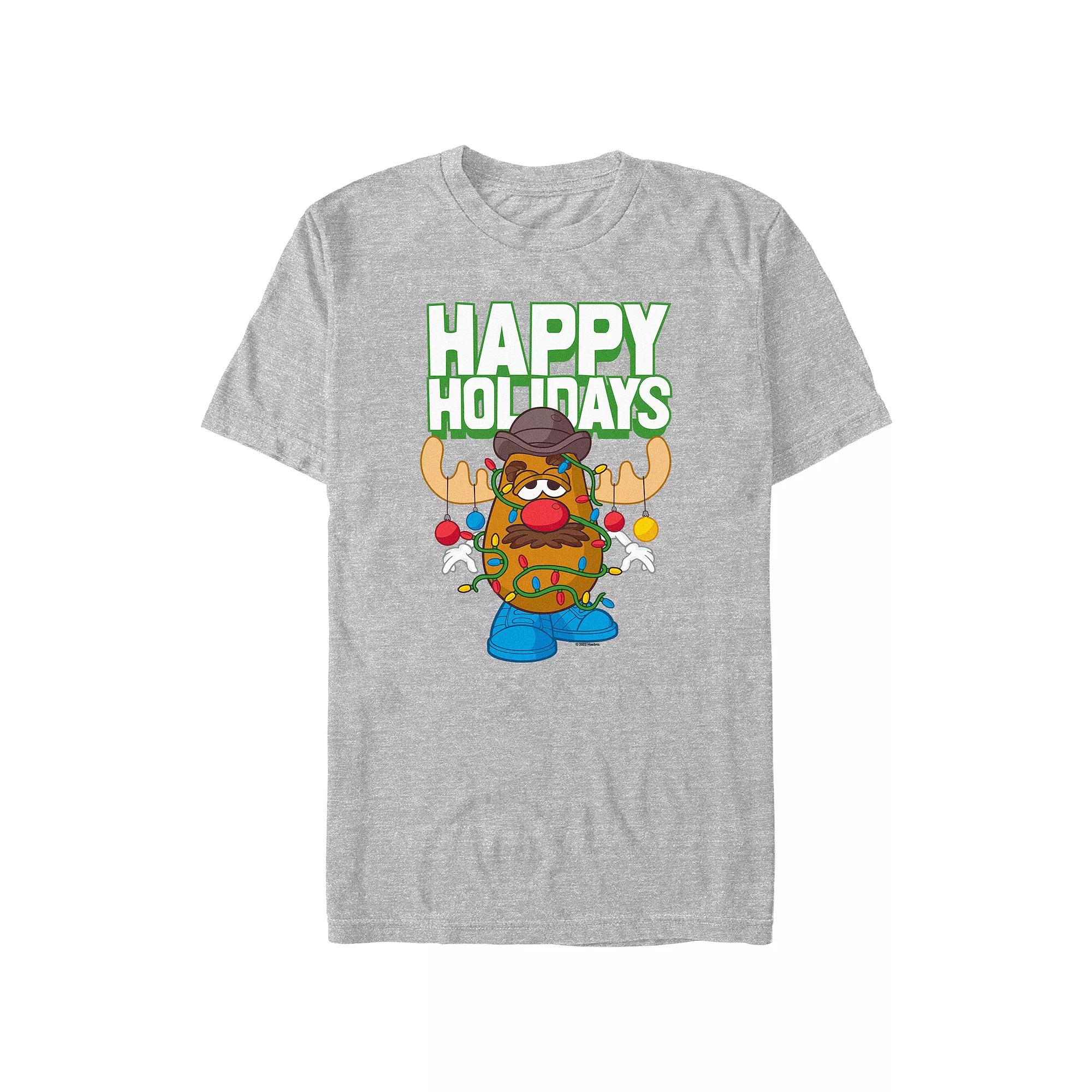 Big & Tall Mr. Potato Head Happy Holidays Graphic Tee, Men's, Size: Large Tall, Athletic Grey Product Image