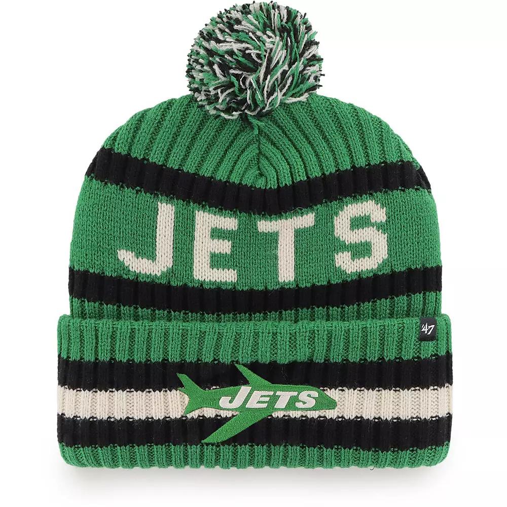 Men's '47 Kelly Green New York Jets Legacy Bering Cuffed Knit Hat with Pom Product Image
