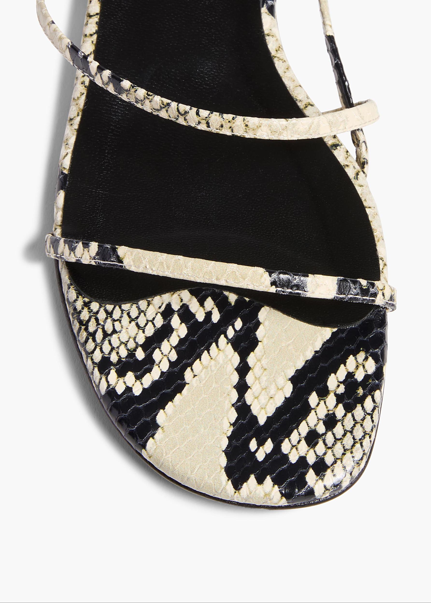 Loop Flat Sandal in Natural Python-Embossed Leather Product Image