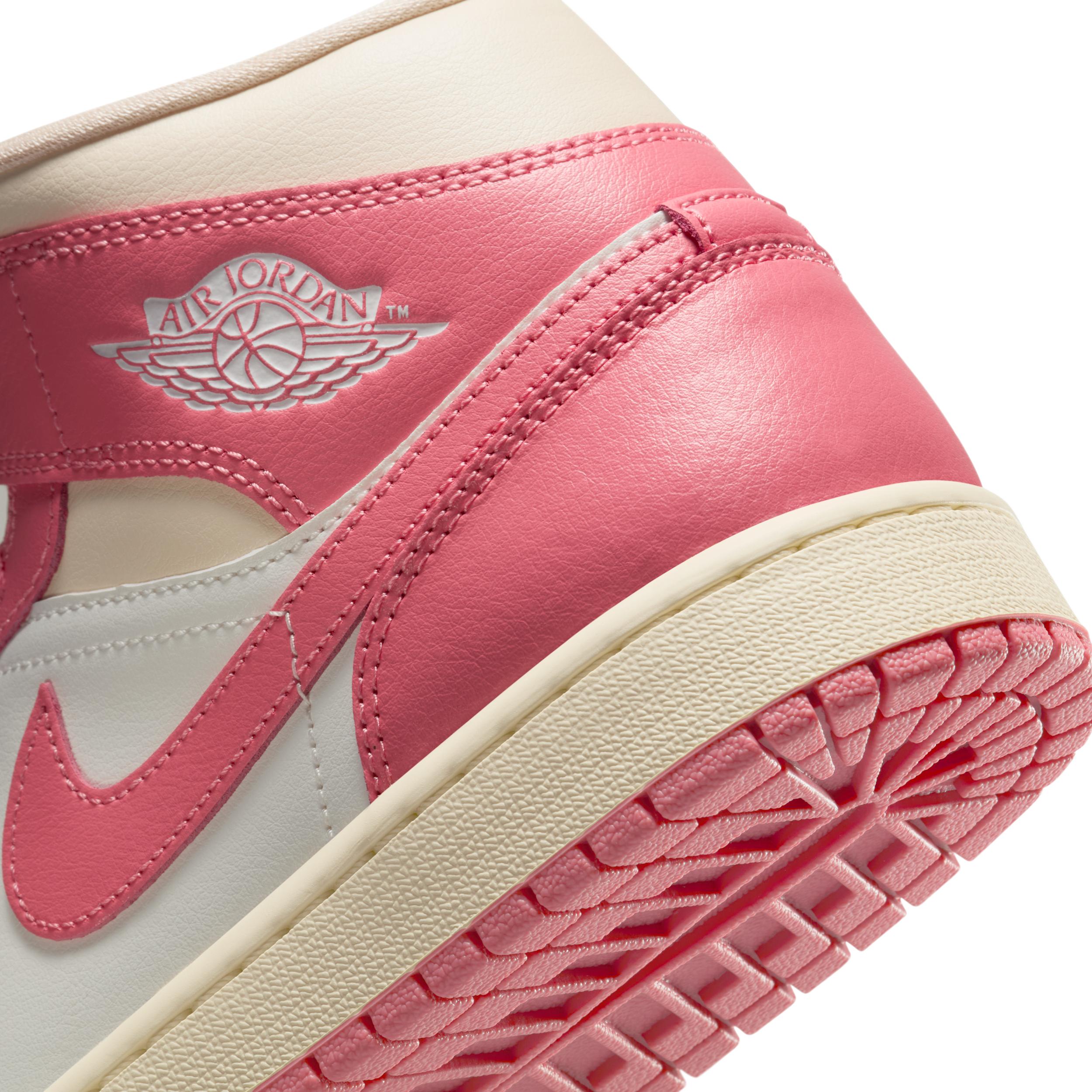 Jordan Womens Jordan AJ 1 Mid - Womens Basketball Shoes Sail/Pink Product Image