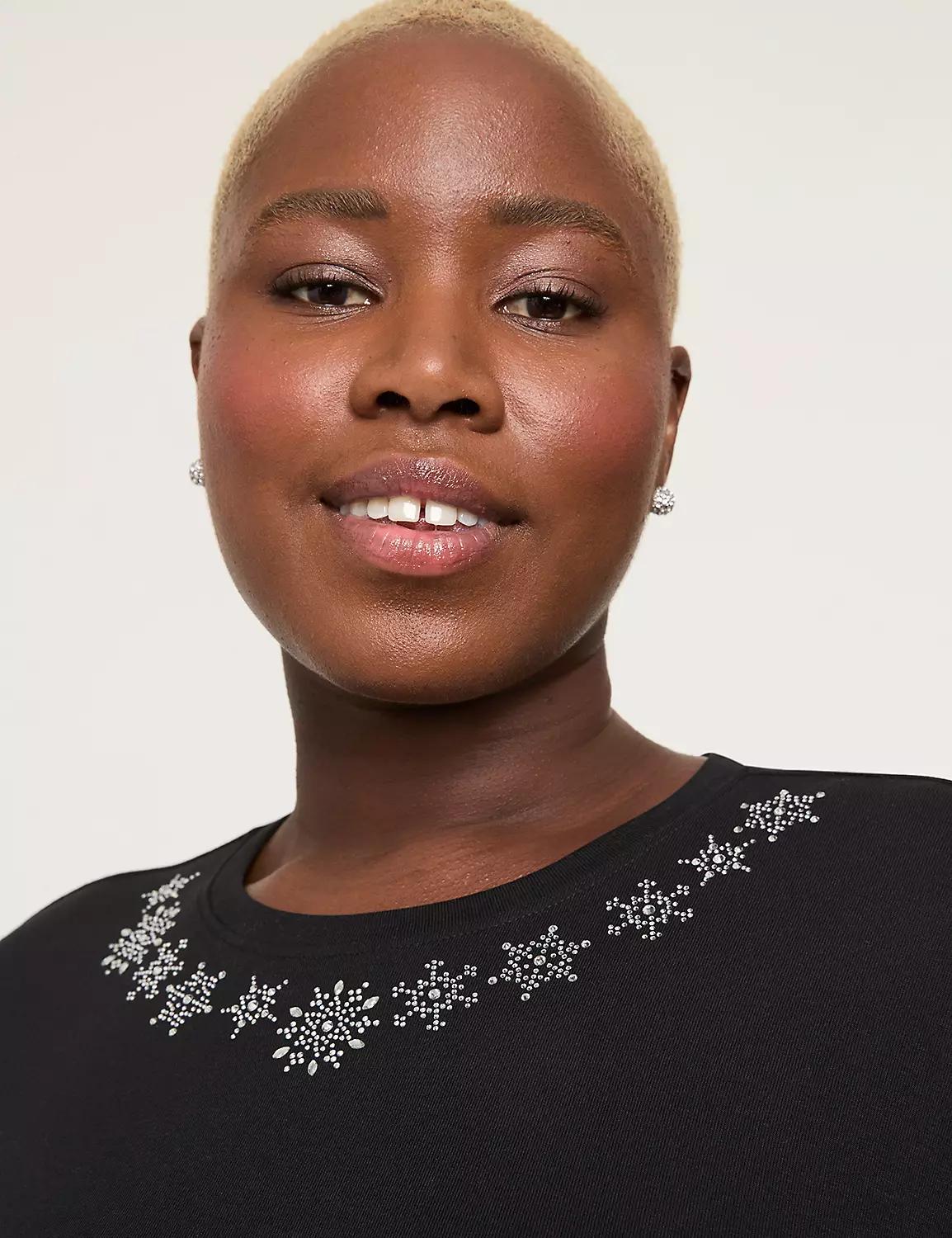 Embellished Crew-Neck Top Product Image