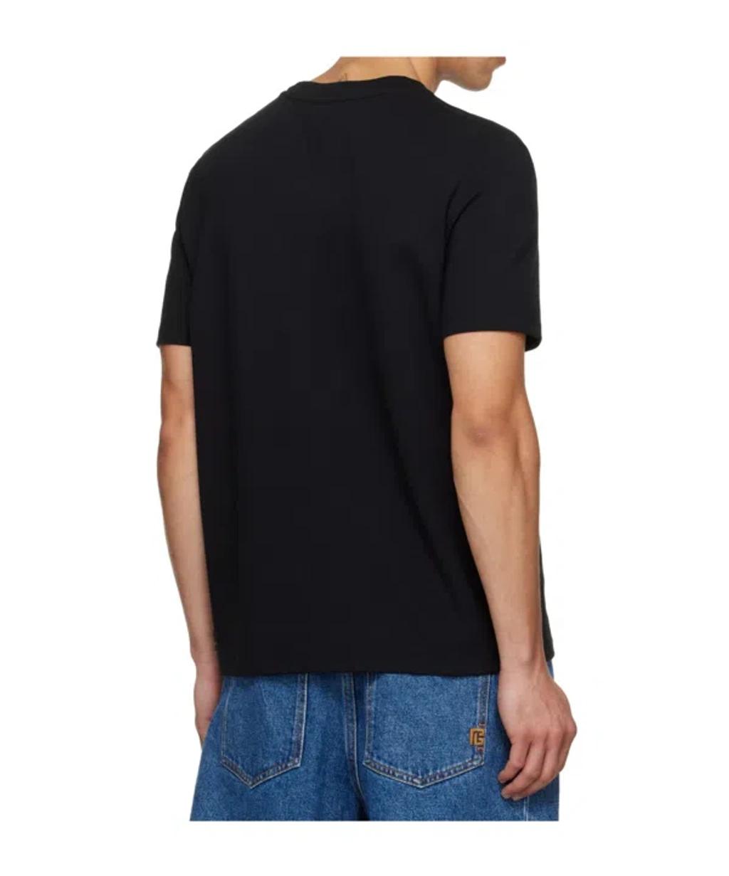 BALMAIN Logo-embroidered Crew-neck T-shirt In Black Product Image