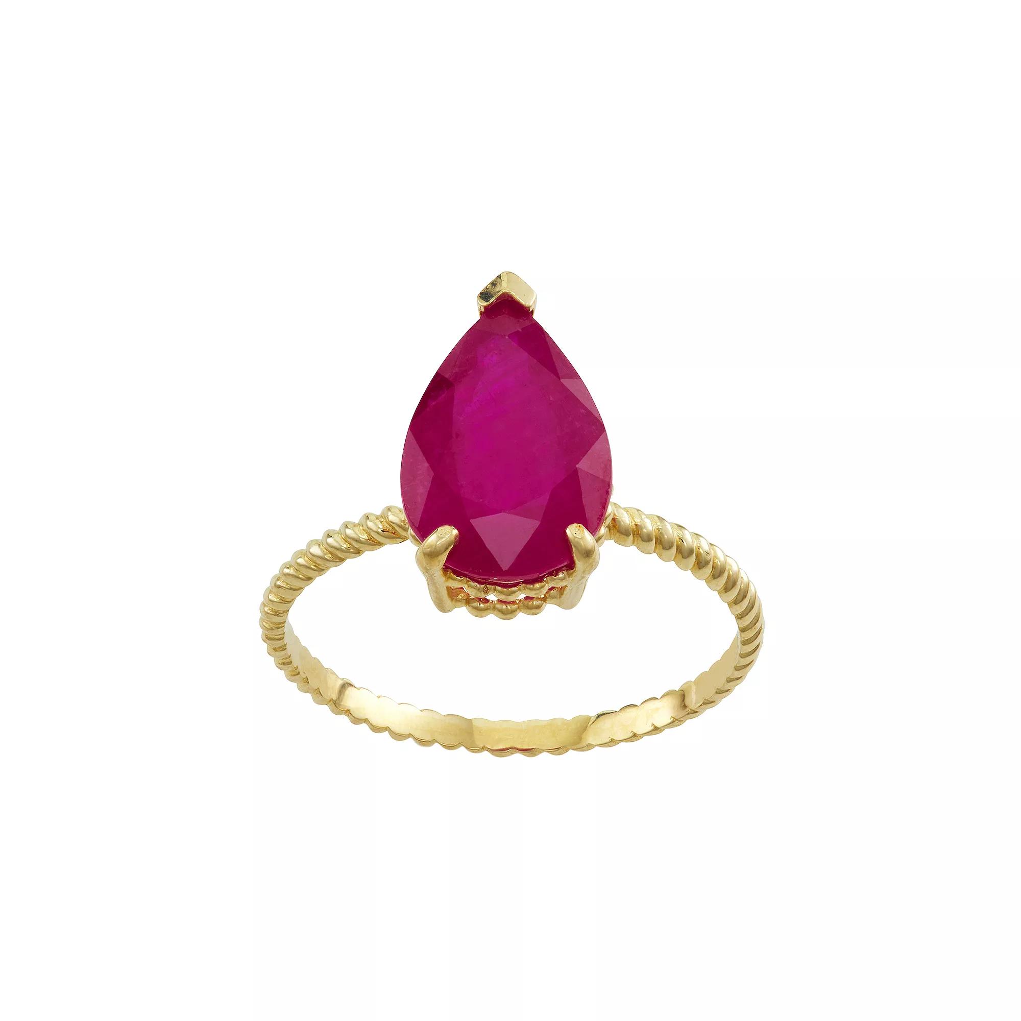 Tiara 10k Gold Ruby Twist Ring, Women's, Size: 7 Product Image