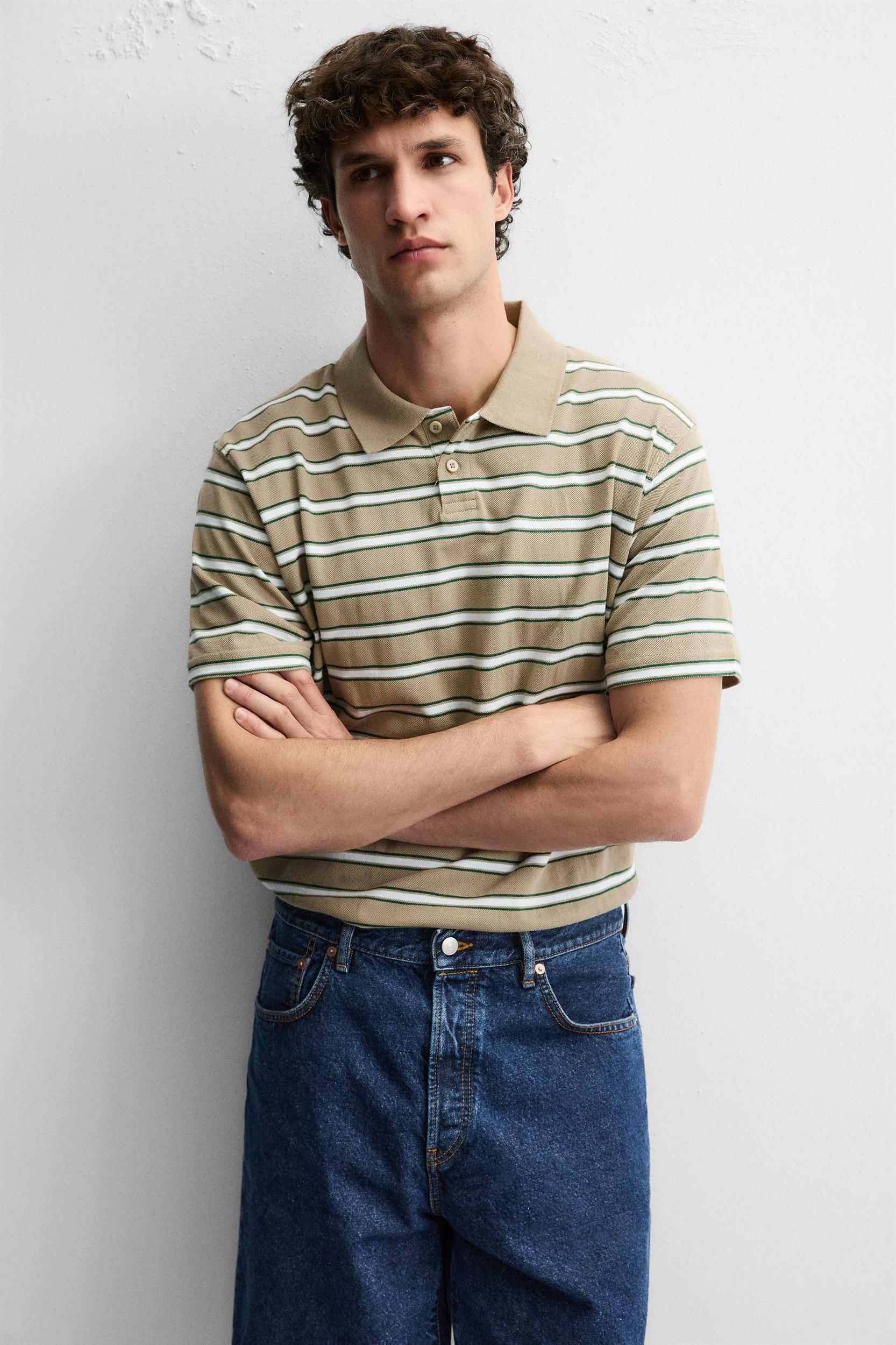 STRIPED PIQUÉ POLO SHIRT Product Image