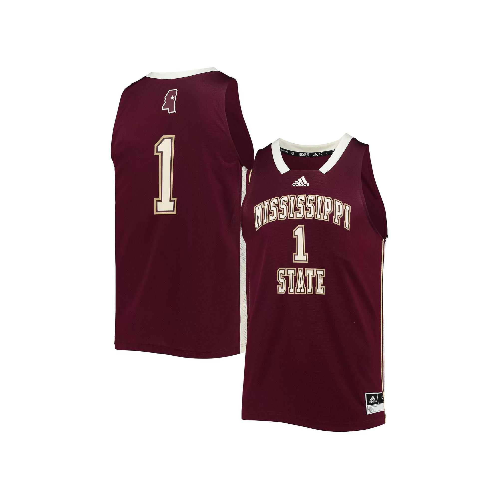 Men's adidas #1 Maroon Mississippi State Bulldogs Reverse Retro Jersey, Size: Large, Mst Red Product Image