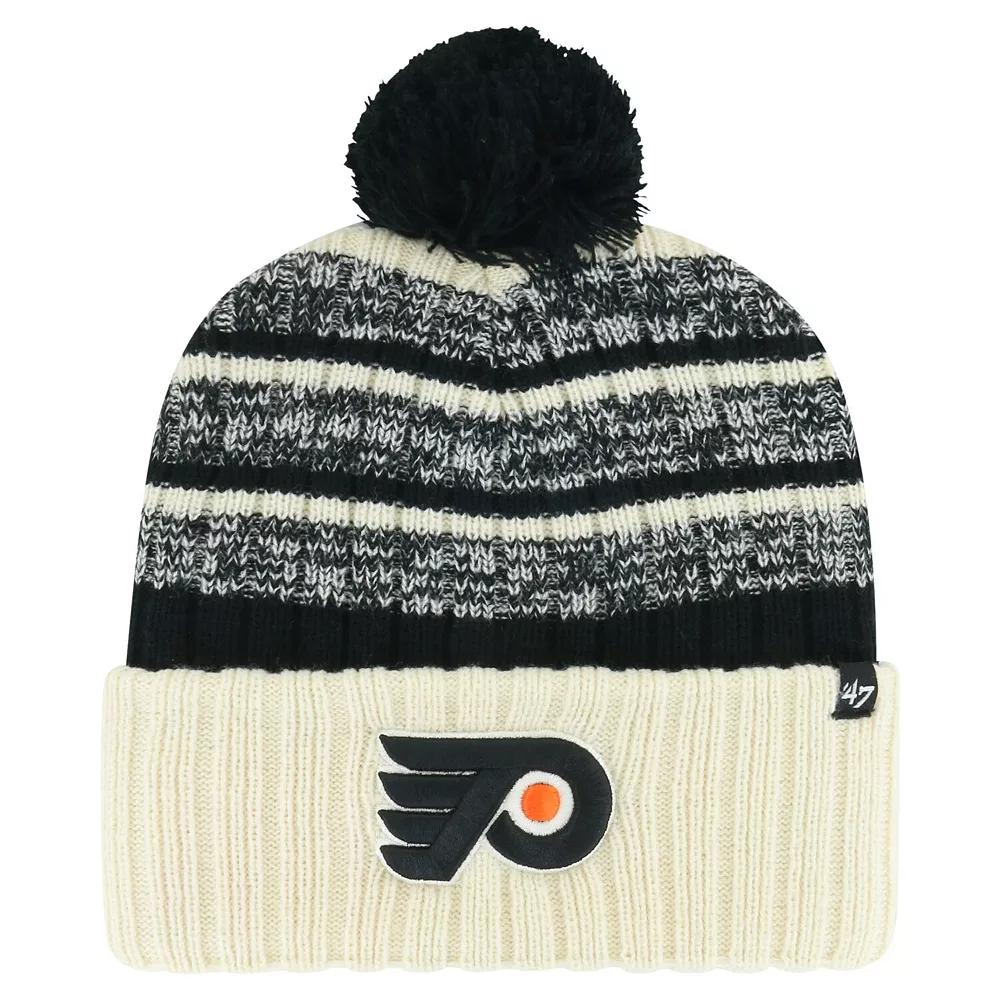 Men's '47 Cream Philadelphia Flyers Tavern Cuffed Knit Hat with Pom, Fly Beige Product Image
