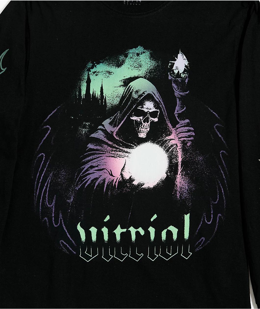 Vitriol Reaper Fantasy Black Long Sleeve T-Shirt Product Image