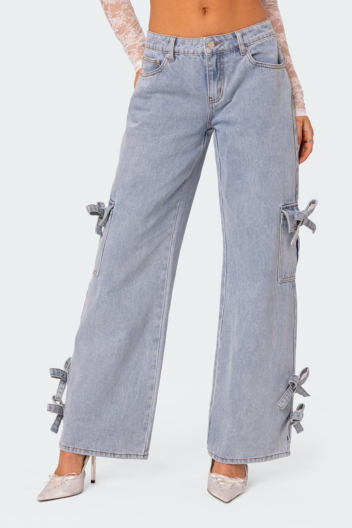 Bows 4 Days Low Rise Baggy Jeans Product Image