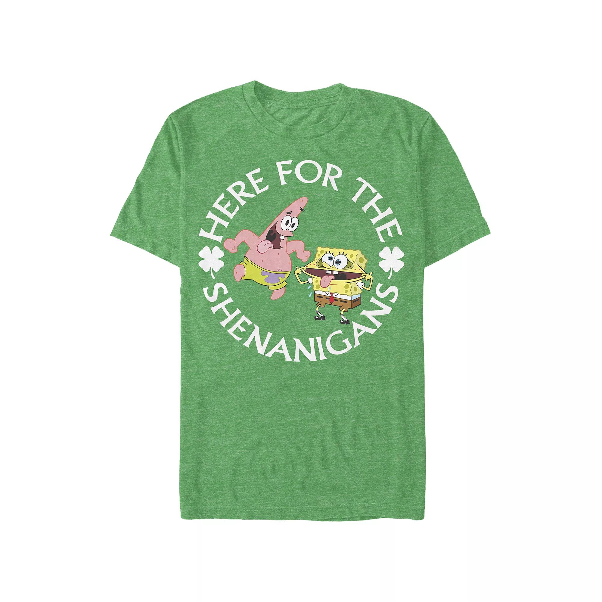Men's SpongeBob SquarePants Here For The Shenanigans Graphic Tee,  Product Image