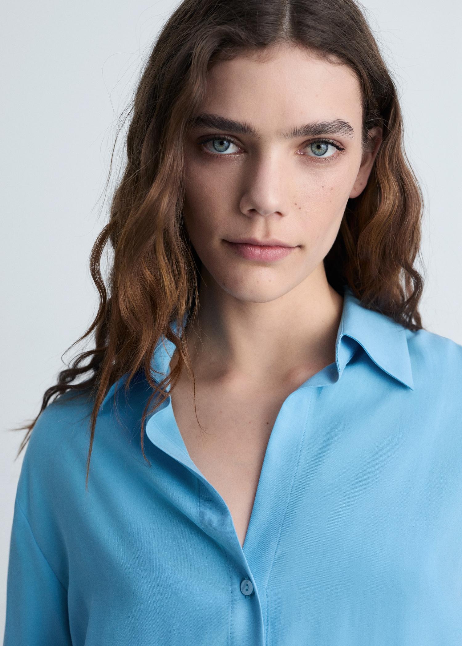 Lyocell fluid shirt - Women | MANGO USA Product Image