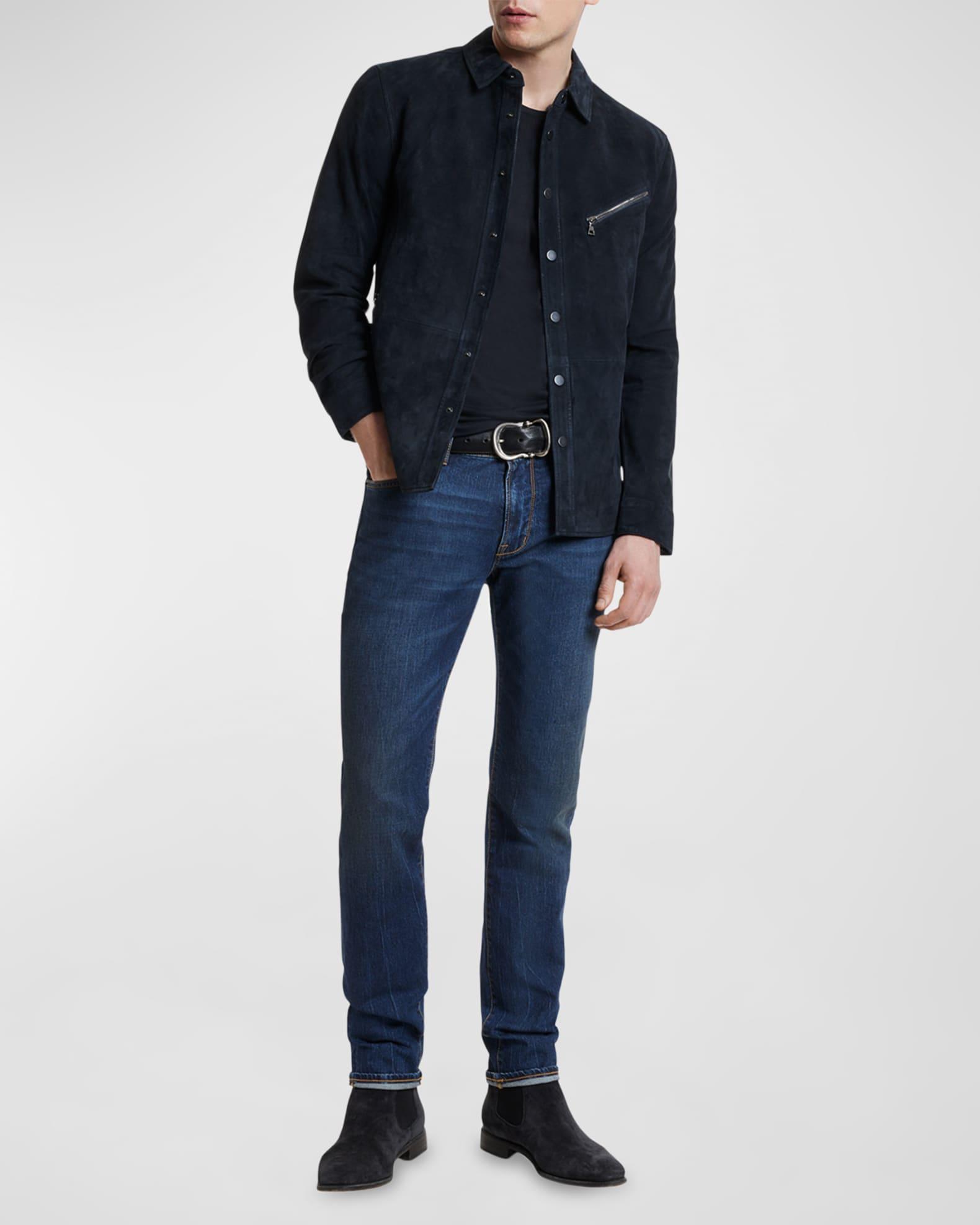 Men's Suede Snap-Front Overshirt Product Image