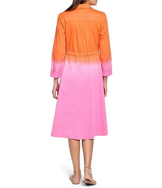 NIC + ZOE Ayla Ombre Point Collar Bracelet Sleeve Tie Front Dress Product Image