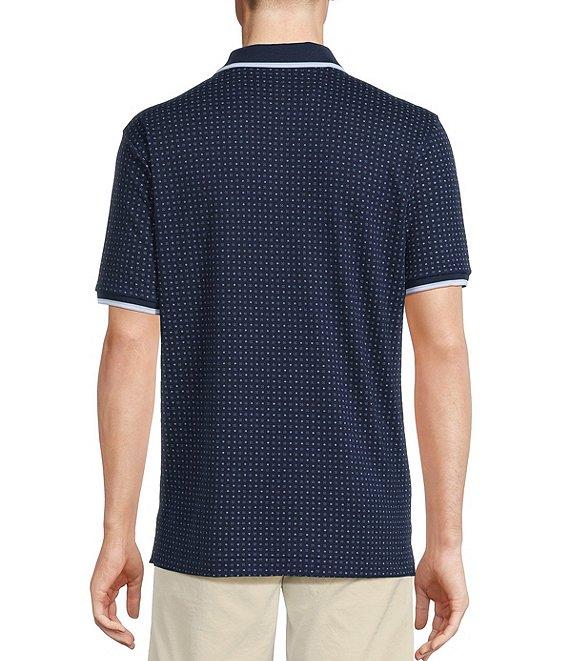 Cremieux Blue Label Classic Fit Pique Geo Print Short Sleeve Polo Shirt Product Image
