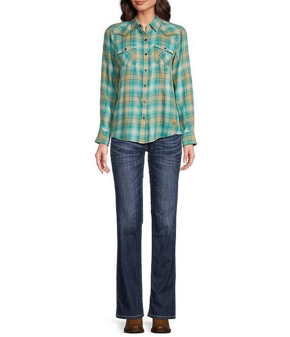 Ariat Roping Plaid Long Sleeve Snap Front Shirt Product Image