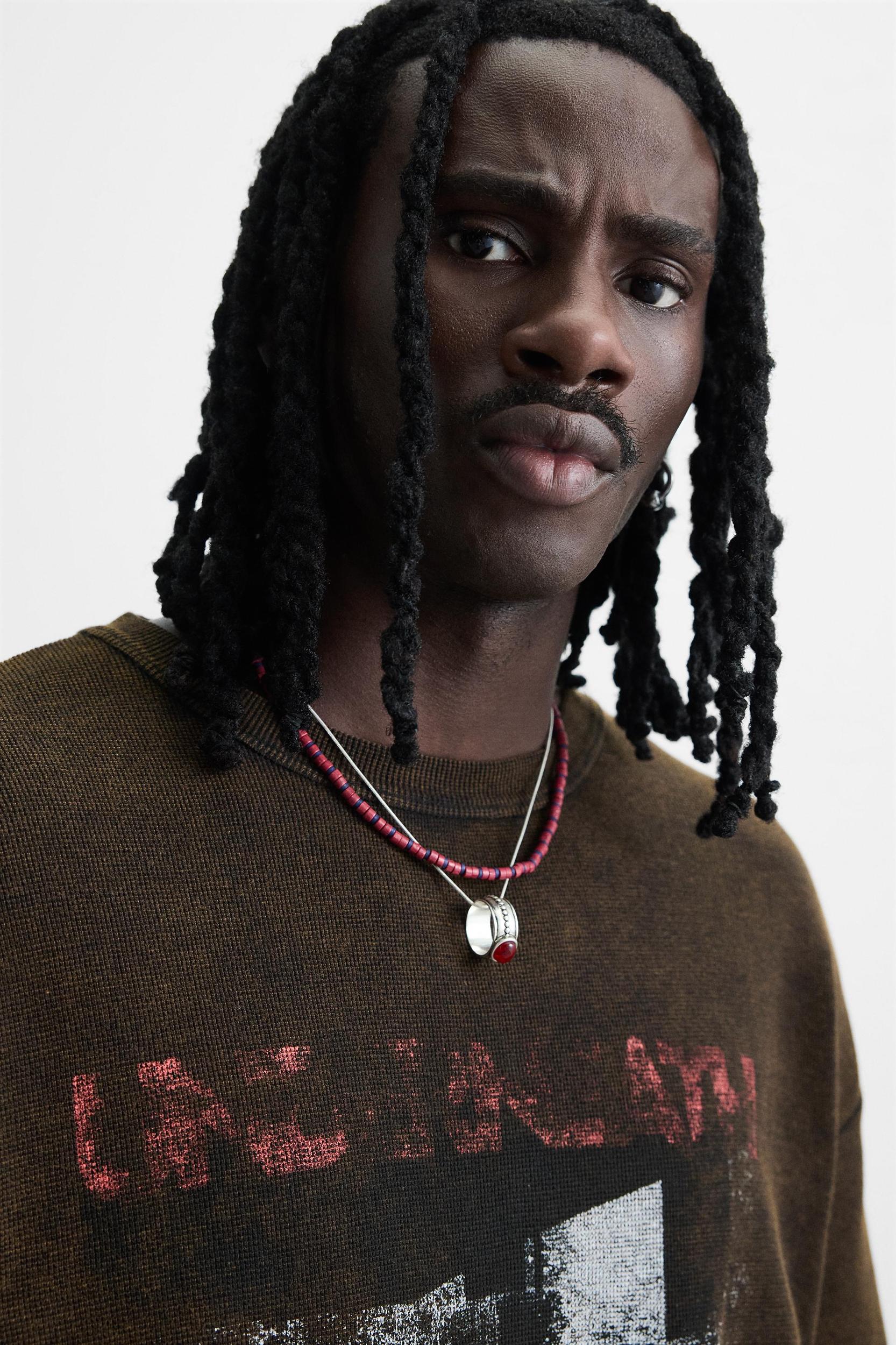 WASHED PRINT KNIT T-SHIRT Product Image