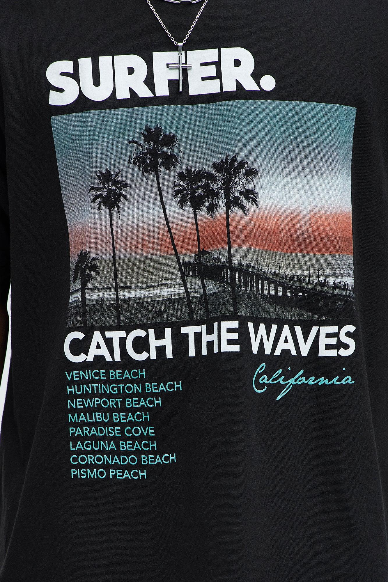 Catch The Waves Short Sleeve Tee - Black Product Image