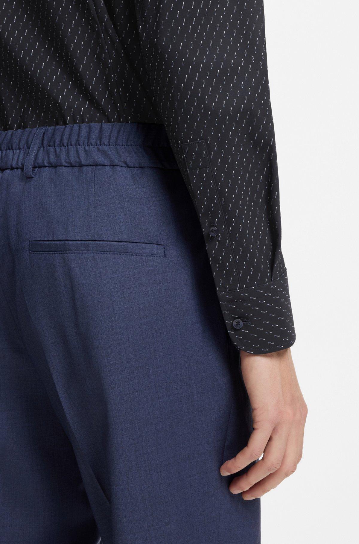 Printed slim-fit shirt in performance-stretch jersey Product Image