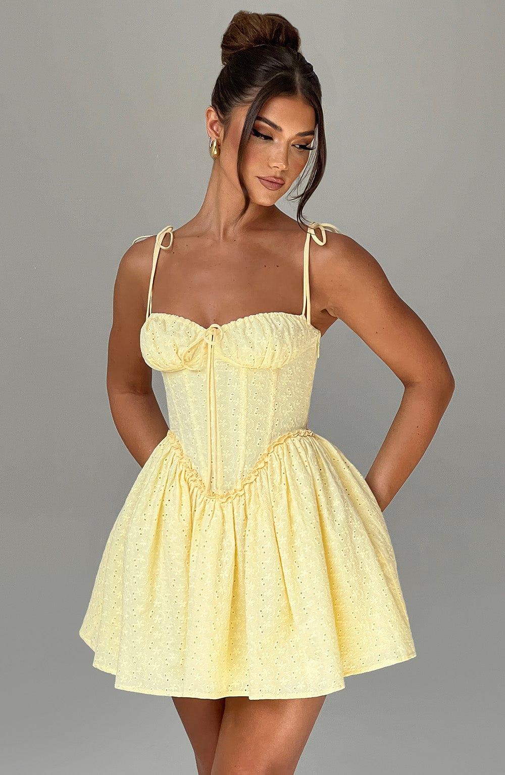 Phoebe Mini Dress - Lemon Product Image