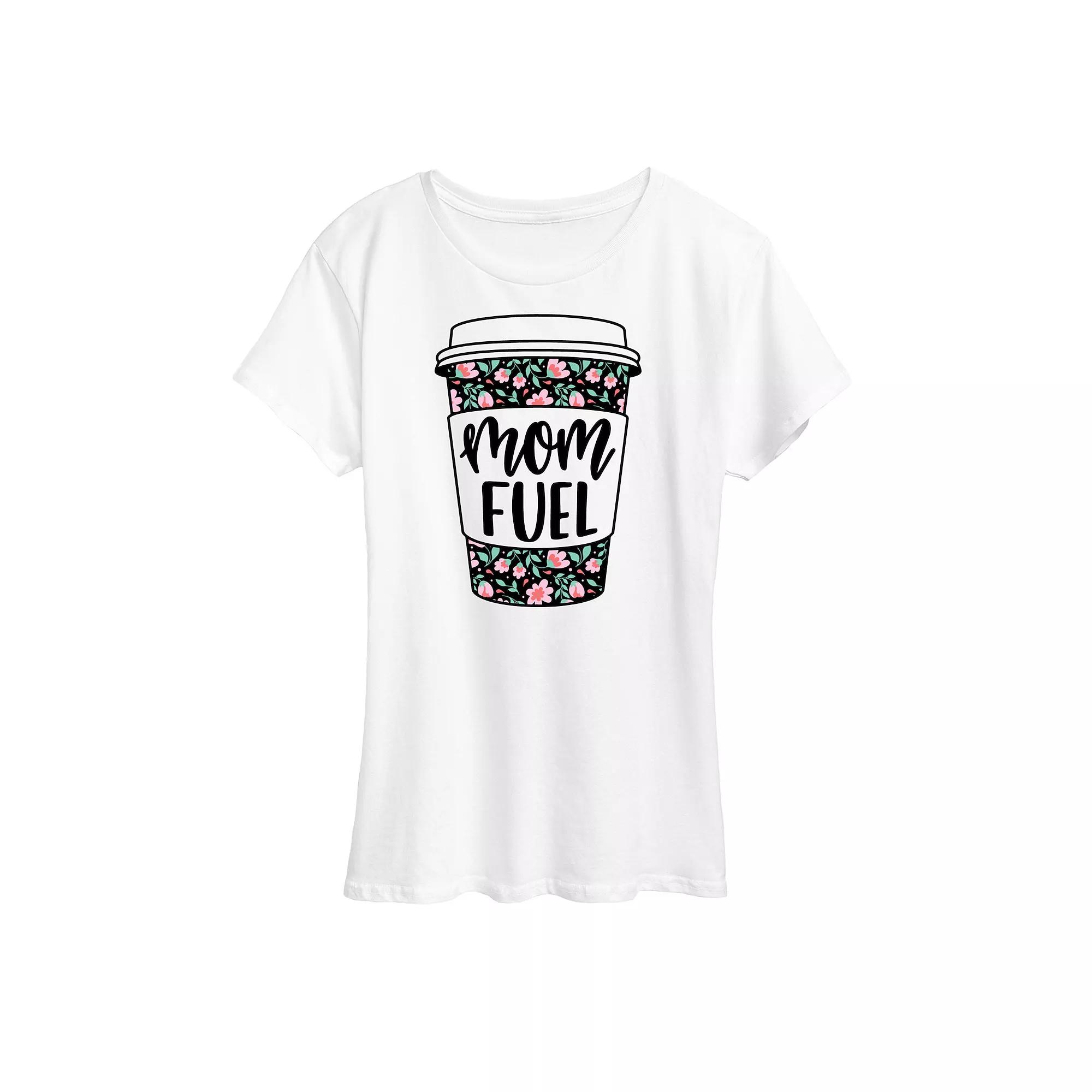 Women's Mom Fuel Floral Coffee Graphic Tee,  Product Image