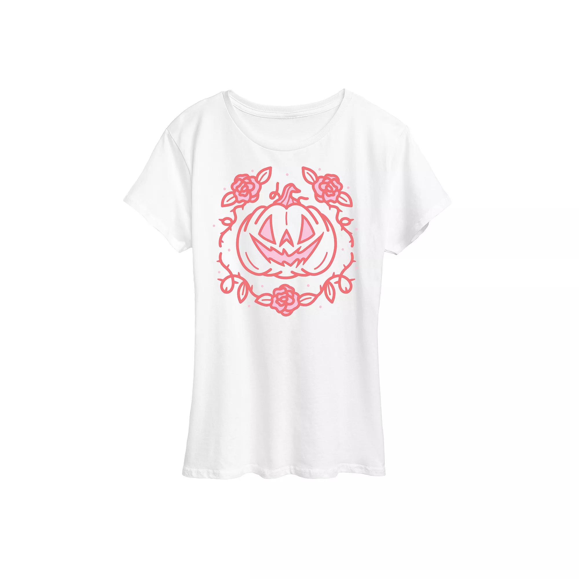 Women's Coquette Pumpkin Rose Graphic Tee,  Product Image